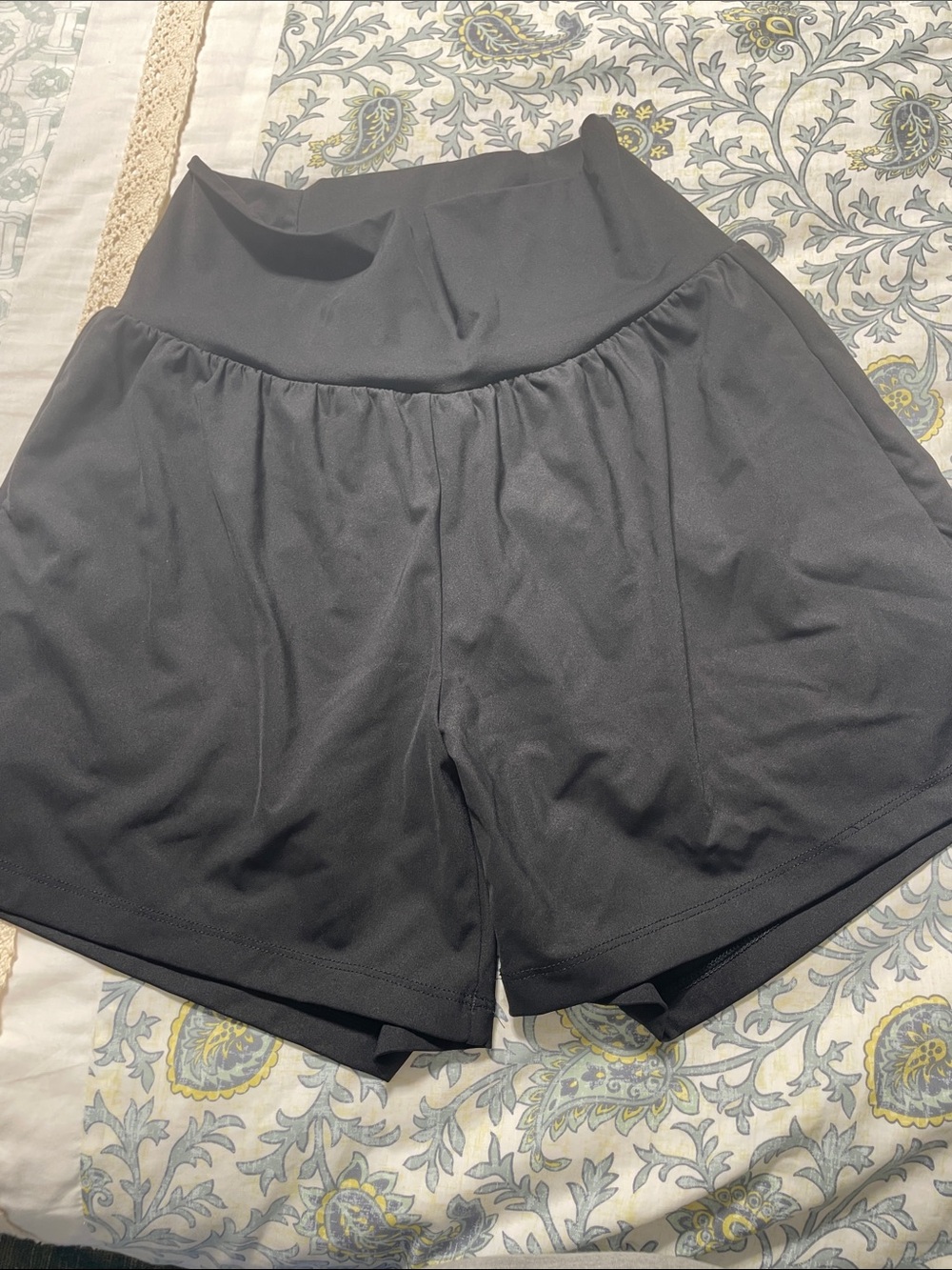 Women's Black Athletic High-Waist Shorts
